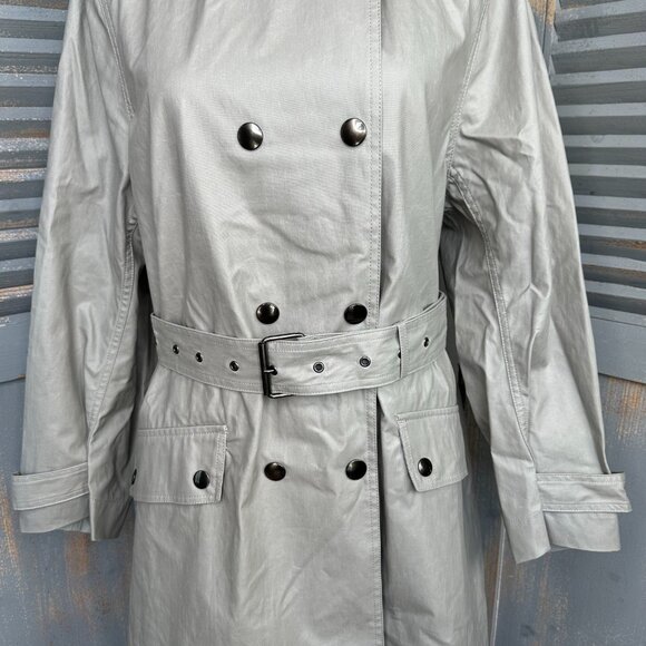 Isabel Marant Tatiana Belted Canvas Trench Coat With Vest Mushroom US 2-4 - Picture 5 of 17